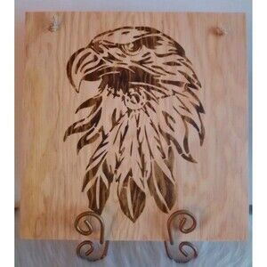 Handmade Eagle Home Decor Wood Burnished 12 X 12" Plaque Wall Hanging New
